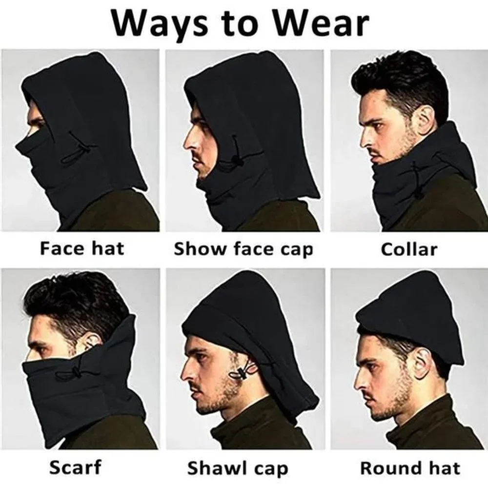 2 Pcs Men's Ski Mask Windproof Warmer Fleece Adjustable Winter Mask